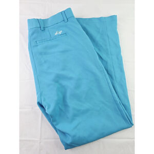 Sligo Golf Pants Men's 36 Solid Blue Polyester Blend Flat Front Stretch Chino